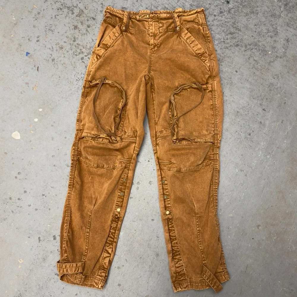 We The Free Free People Tobacco Brown Cargo Utility Pants XS OB1654654